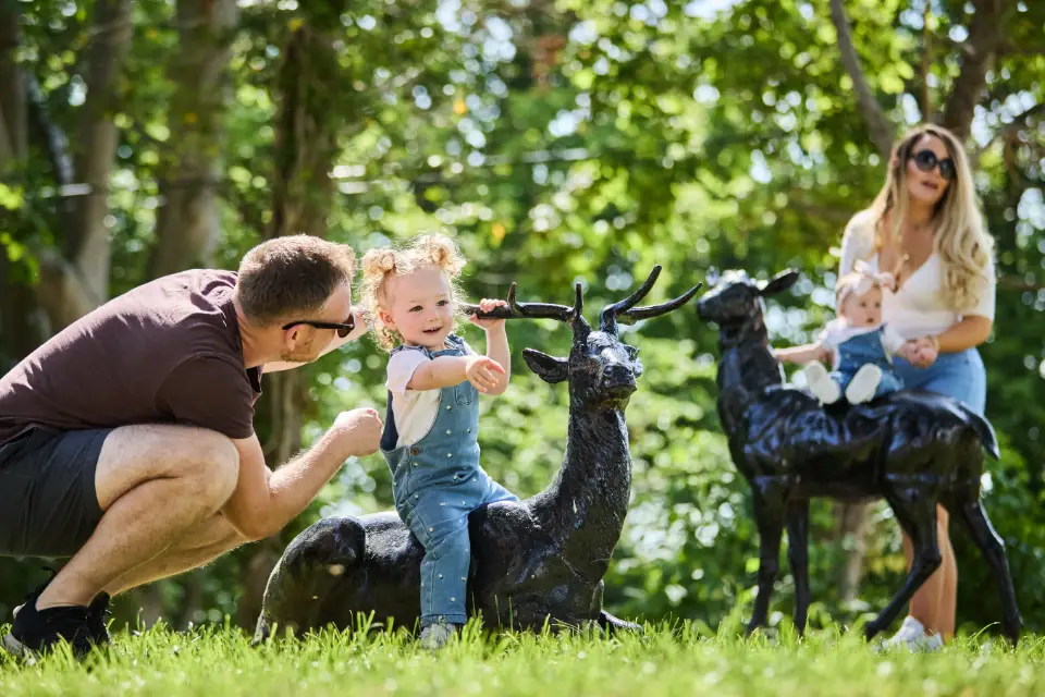 Family taking in the countryside settings at Eryl Hall