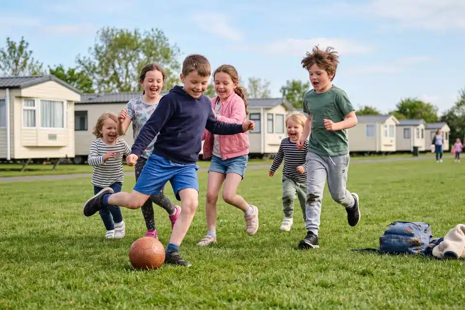 Children playing football