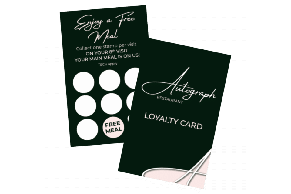 Autograph Restaurants loyalty card - 8th meal free