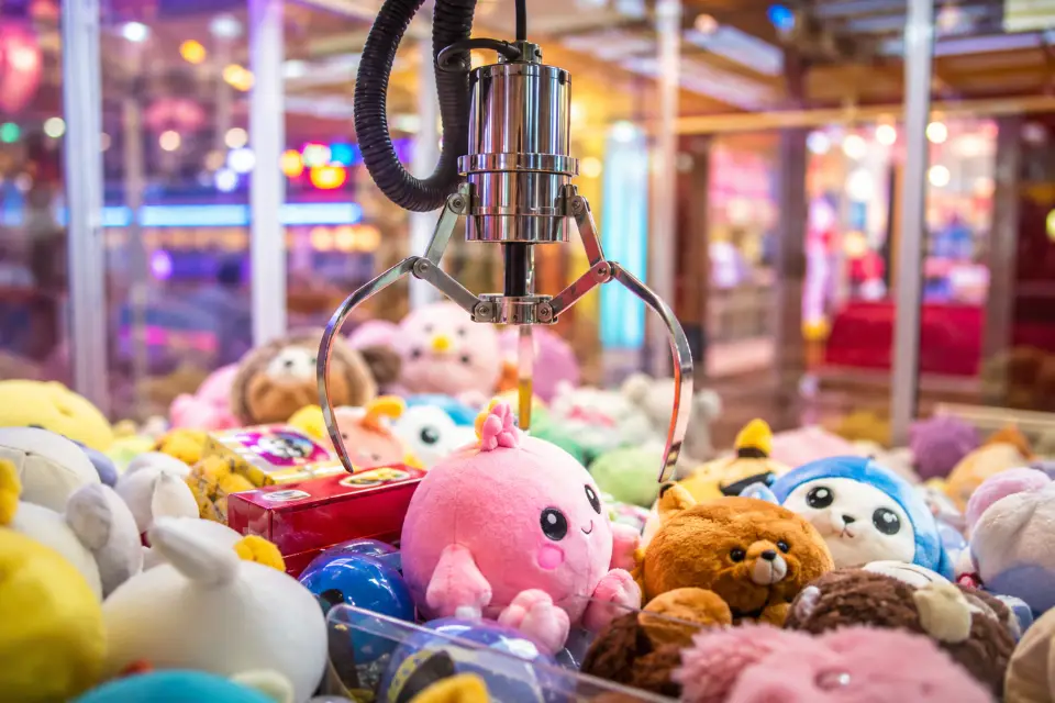 Enjoy the grabber machines to win soft toys and plushies