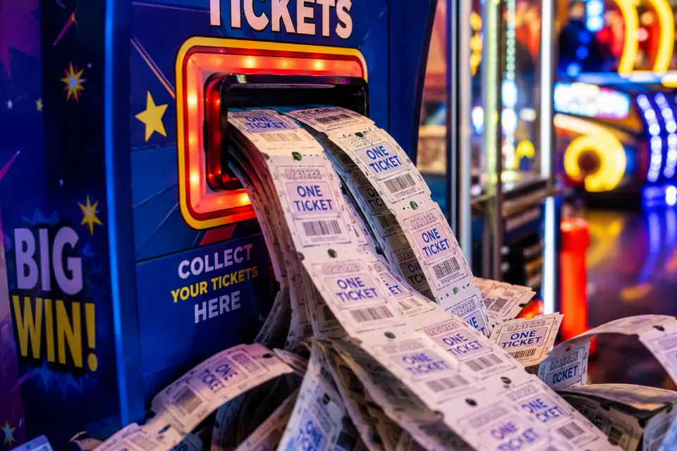 Tickets being printed after a big win